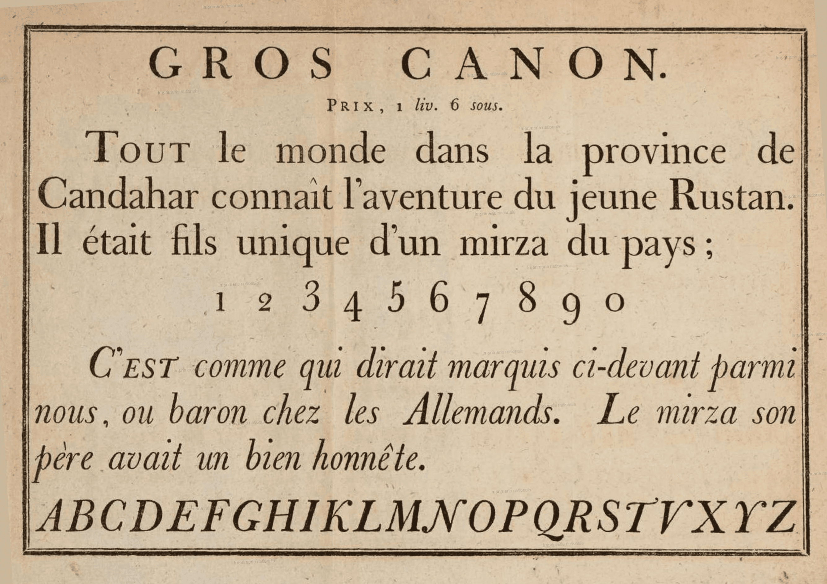 From Essai d'Épreuves des Caractères de la Fonderie de Baskerville, 1750