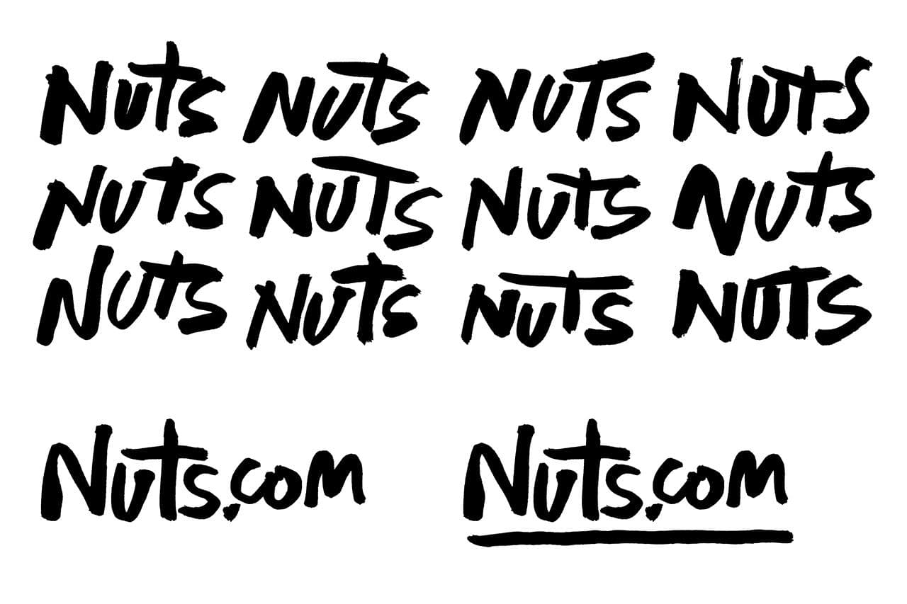 Michael Bierut’s brush lettering was digitized as the Nutcase typeface.